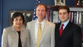 Rep. Adam Schiff (D-CA) with ANC WR Board member Aida Dimejian and ANC WR Exec. Director Andrew Kzirian