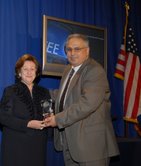 Mrs. Ashkhen Pilavjian (left) joined by ANC-WR Chairman Vicken Sonentz-Papazian (right).