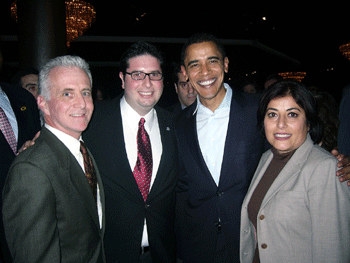 Sen. Barack Obama with Assemblyman Paul Krekorian, Glendale City Clerk Ardashes Kassakhian and ANC WR Board member Aida Dimejian