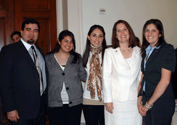 ANC activists Rafael Saakyan, Talin Galoosian, Talar Hovnanian, Rep. Betty McCollum (D-MN) and ANCA Eastern Region Exec. Dir. Karine Birazian