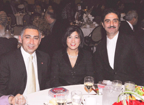 Master of Ceremonies Simon Abkarian (right) with Mr. & Mrs. Varant & Houri Melkonian