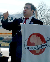 ANCA Executive Director called for decisive U.S. action to end the Genocide in Darfur at a White House rally organized by Africa Action